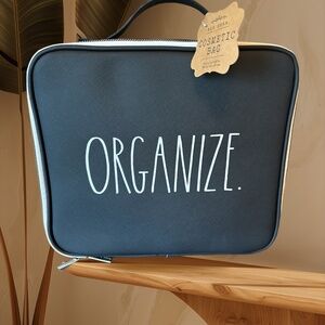 Rae Dunn Makeup Case in Black" ORGANIZE"